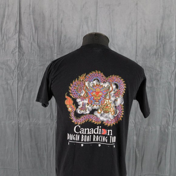 Vintage Graphic T-shirt - Canadian Air 1996 Dragon Boat Race Team 96 - Men's MED - Picture 1 of 9